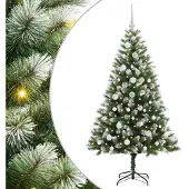 vidaXL Kunstmatige scharnierende Kerstboom met gevlochten sneeuw