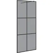 vidaXL Inloopdouchewand Zwart 90 x 195 cm gehard glas