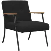 vidaXL Fauteuil Zwart Kratig Wolachtig Stof