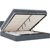 vidaXL Ottoman bed met matras 180x200cm fluweel donkergrijs