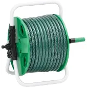 vidaXL Slanghaspel vrijstaand met 20 m slang PVC groen