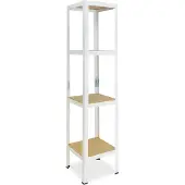 Shelfplaza HOME metalen stellingkast - 155x30x30 cm - wit - 4 planken