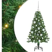 vidaXL Kunstkerstboom Groen 120 cm PVC en Staal en Kunststof