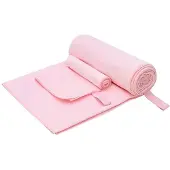 vidaXL Sporthanddoek Set 2 st Roze 50 x 30 cm, 200 x 100 cm