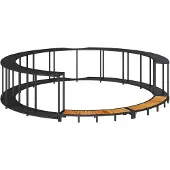 vidaXL Whirlpool-omranding met opbergruimte, houten trap, zwart, polyrotan