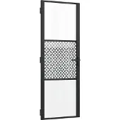 vidaXL Glazen deur 76 x 3,5 x 201,5 cm Aluminium Zwart