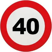 Funny fashion Feestbordjes 40 jaar stopbord