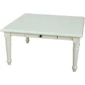 Ebuy24 Mozart salontafel 100x100 cm met 1 lade in antiek wit, antiek gepatineerd.