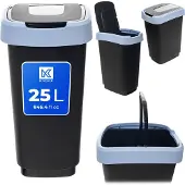 Kadax Morin 25L afvalbak met draaiklep, zwart en blauw