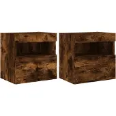 vidaXL Tv-wandmeubels met LED 2 st 40x30x40 cm gerookt eikenkleurig