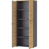 Germania Melamine Draaideurkast Afsluitbaar 800 x 400 x 1.970 mm Bruin, grafiet