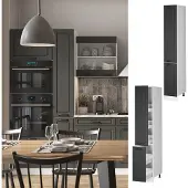 Vicco R-Line Apotheekkast – 30 cm Antraciet landhuis