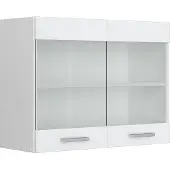 Vicco R-Line Glazen keukenkast – 80 cm Wit Hoogglans