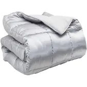 vidaXL - Winter - Duvet - Zilver - 200 - x - 200 - cm - Satijn - en - Microfiber