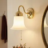 BERLINER MESSINGLAMP Wandlamp SIBILLE, dimbaar, messing / goud, Hal, Messing, wandlamp