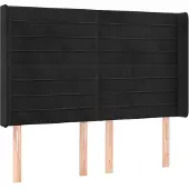 vidaXL Hoofdbord met randen 147x16x118/128 cm fluweel zwart