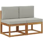 vidaXL 2 Stuk Buiten Midden Sofa Massief Acacia Hout Naturel