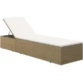 vidaXL Ligbed poly rattan bruin en crèmewit
