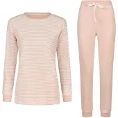 Louise Dames winter pyjama set lang badstof gestreept