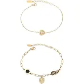 Faina Armband goud / zwart