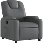 vidaXL Fauteuil verstelbaar kunstleer grijs