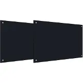 vidaXL Keukenachterwand 2 st Zwart 90 x 50 cm gehard glas
