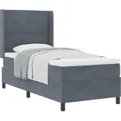 vidaXL Boxspring bed met hoofdeinde Donkergrijs 90 x 190 cm Fluweel