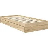 vidaXL Opbergbed met lade Sonoma Eik 75 x 190 cm Bewerkt hout