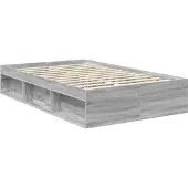 vidaXL Bedframe Grijs Sonoma 120 x 200 cm Massief grenenhout