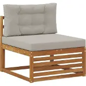 vidaXL Buiten bank set 8 st Natuurlijk en Licht Grijs