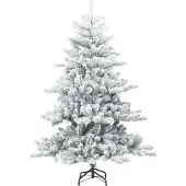 vidaXL Kunstmatige Hinged Kerstboom Wit 150 cm PVC en Staal
