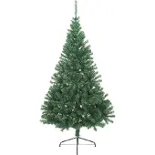 vidaXL Kunststof Voorverlichte Kerstboom met 300 LED Groen 210 cm PVC