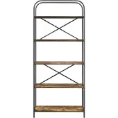vidaXL Boekenplank 5-laags 80 x 30 x 183 cm Bewerkt hout Rook Eiken