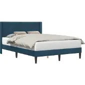 vidaXL Bedframe met hoofdeinde Blauw 120 x 200 cm Fluweel