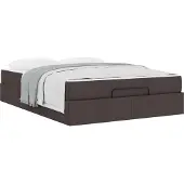 vidaXL Bedframe met matras 2 st Tan Stof