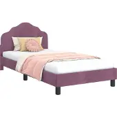 vidaXL Kinderen bedframe met hoofdboard Paars 90 x 190 cm Fluweel