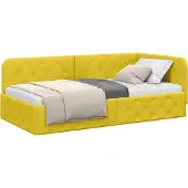 vidaXL Hoek Bed Frame Geel 90 x 200 cm Fluweel