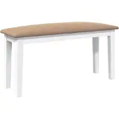 vidaXL Bank 90 cm massief hout rubber wit