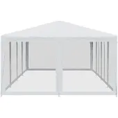 vidaXL Partytent met 12 mesh zijwanden 8x4 m HDPE wit
