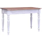 vidaXL Bureau met lades 117x57x75 cm massief mahoniehout wit