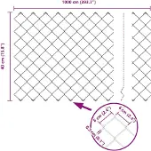 vidaXL Kettinglinkheining 10 x 0,4 m Staal Grijs