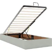 vidaXL Ottomanbed met matras en LED-verlichting, lichtgrijs, 200 x 200 cm, fluweel
