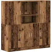 vidaXL 3-delige Keukenkastenset bewerkt hout oud houtkleurig