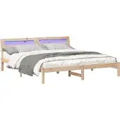 vidaXL Bedframe met hoofdeinde Bruin 180 x 200 cm Massief grenenhout