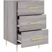 vidaXL Nachtkastje 40x40x66 cm bewerkt hout grijs sonoma eikenkleurig