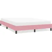 vidaXL Bedframe zonder matras 160x220 cm fluweel roze