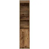 vidaXL Hoge kast 37,5x35x180 cm bewerkt hout oud houtkleurig
