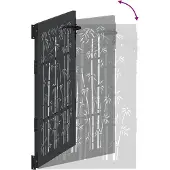 vidaXL Tuinpoort 85 x 125 cm Poedercoated staal Zwart Vergrendelbaar