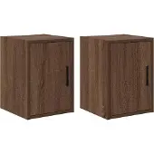 vidaXL Garagewandkasten 2 st spaanplaat bruin eiken
