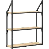 vidaXL Wandrek 3-laags 60x21x78,5 cm bewerkt hout sonoma eikenkleurig